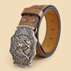 Vintage Western Belt Buckle Belt Cowboy Belts For Men Jeans Belt Leather Belt