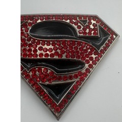 DC Comics Superman Belt Buckle s11 Shield Metal Red Silver Good