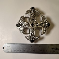 Silver Metal Textured Cross Western Belt Buckle Fits 1.5 in Belt