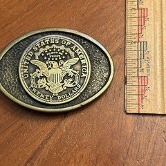 United States of America Twenty Dollars In God We Trust Eagle Belt Buckle USA