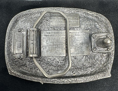 Vtg Tor Nordhus Belt Buckle North Cape Viking Ship Land Midnight Sun Norway &rsquo;91