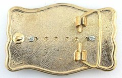 Bright Gold Color Western REAL 1890 Morgan Silver Dollar Belt Buckle EPBB203