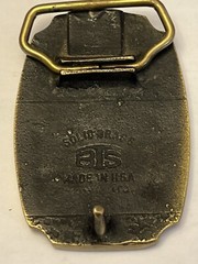 Vintage Firefighter 1910 Seagrave Fire Truck Belt Buckle Solid Brass BTS MadeUSA