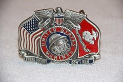 1991 US MARINES « These Colors Don&rsquo;t Run » Pewter Belt Buckle by Great American