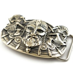 German silver belt buckle  » Viking »; Scandinavian german silver warrior buckle