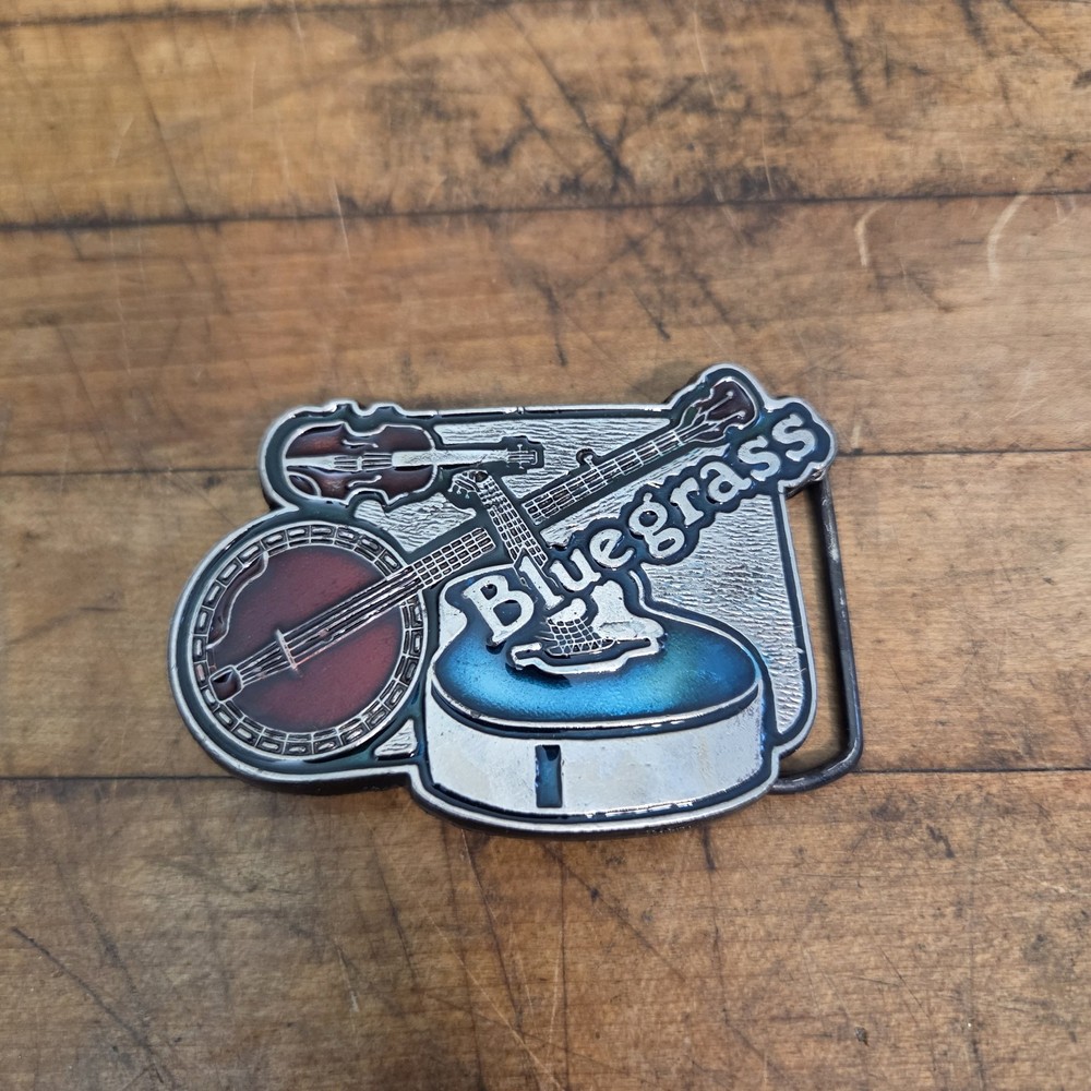 BLUEGRASS countrymusic BRASS belt buckle WESTERN guitar fiddle