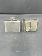2 oz. Flask with Iron Cross Metal Removable Belt Buckle Alcohol Drink