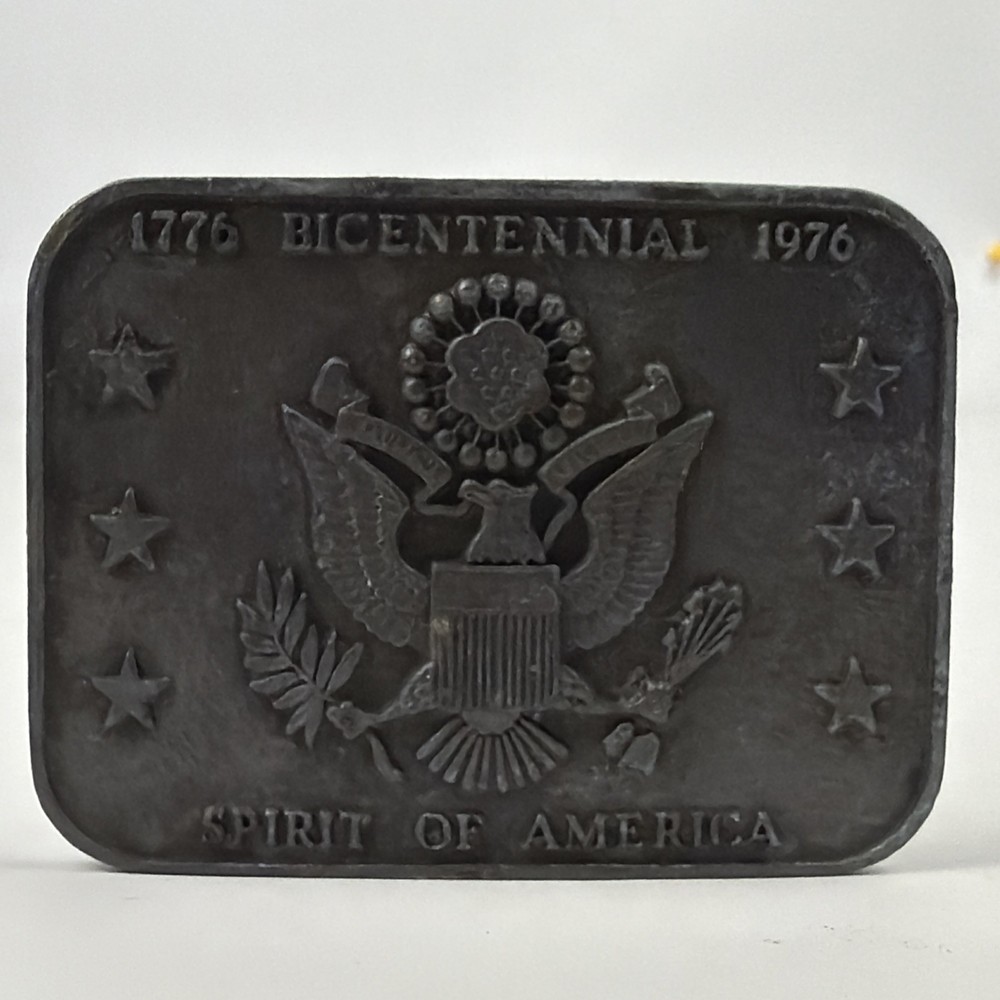 1776 Bicenentenial 1976 Spirit of America Eagle Pewter Belt Buckle