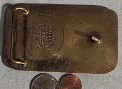 Vintage 1992 Metal Belt Buckle, Brass, Cowlitz Falls Project, Torno, Lewis Count
