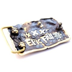 Belt buckle Angry Skulls, Solid brass handmade belt buckle with birds skulls