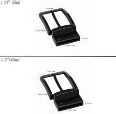 1 3/8&Prime; (35mm) Reversible Belt Buckle Belt Buckle Square Buckles Black