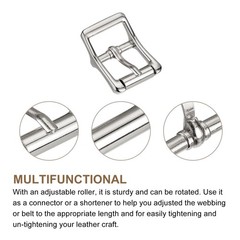 8Pcs 0.87&Prime; Single Prong Belt Buckle Square Center Bar Buckles for Belt Silver