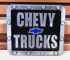 NEW Chevy Trucks Logo Pewter Finish Enamel Metal Belt Buckle,