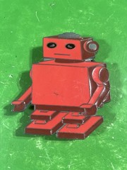 DIECUT ROBOT ART Red PEWTER BELT BUCKLE 2008 Great American Products.