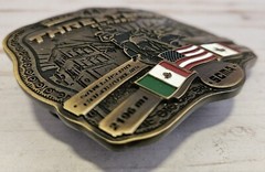 THREE 3 FLAGS CLASSIC MEXICO USA REGINA CANADA BELT BUCKLE 2019 NIP