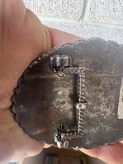 Nocona Western Belt Buckle Cowboy Man at Cross Praying Silver 37374