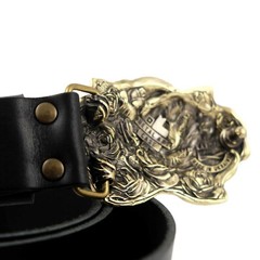 Belt buckle Rose American Beauty, Handmade brass flower women accessories,
