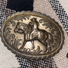 Vintage brass silver western cowboy sheriff belt buckle lot