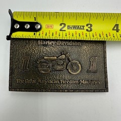 Vintage 1974 Bergamot Brass Works Harley Davidson Freedom Machine Belt Buckle