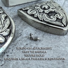 Western 3-Piece Belt Buckle Set Floral Engraved Silver Bronze Cowboy Rodeo Style