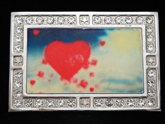 OG15103 REALLY COOL **FLOATING HEARTS IN SKY** FASHION ARTWORK BELT BUCKLE