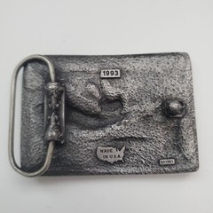 Vintage 1993 Metal Belt Buckle Grove Worldwide Nature / Wildlife USA Made