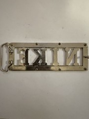 Nike Silver Metal Belt Buckle for Men Solid Pattern Logo Accent Metal Hardware