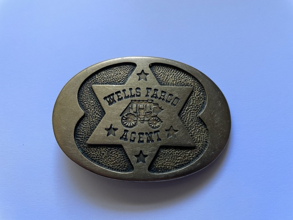 Vintage 1977 Wells Fargo Agent 125th Anniversary Solid Brass Belt Buckle AG 117