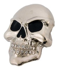 Skull Belt Buckle Silver Metal Gothic Tattoo Fashion Pirate Halloween Costume