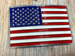 Patriots United States American Flag Star Strips Enameled Patriotic Belt Buckle