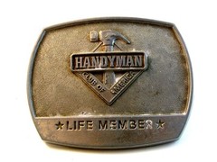 1996 Handyman Club Life Member Silver Tone Belt Buckle