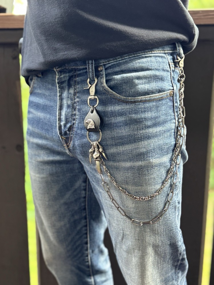 Biker Waist Chain Leather Eagle Claws