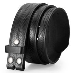 TRIWORKS Western Belts for Men without Buckle Cowboy Fit Size 38&Prime;-41&Prime;, Black