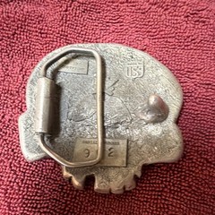 The Great American Buckle Co. Skull Silver Tone Vintage 1976 Buckle 962 1.5&Prime;