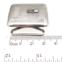 Hickok 925 Sterling Silver Antique Art Deco Enamel FLT Monogram Belt Buckle