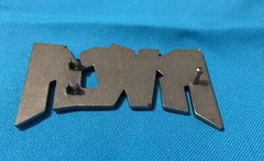 RVCA Belt Buckle Used Black Lettering Silver Red Clothing Accessory