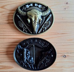 Long Horns Bull Western Belt Buckle