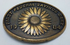 Vintage 1984 First Federal Savings Bank Newton Kansas Belt Buckle Ltd Ed #184
