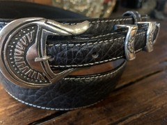 Carlos Ramos Navajo James Reid style Sterling Silver Belt Buckle 36-38✅🦬