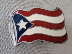 Puerto Rico Puerto Rican Waving Flag Belt Buckle