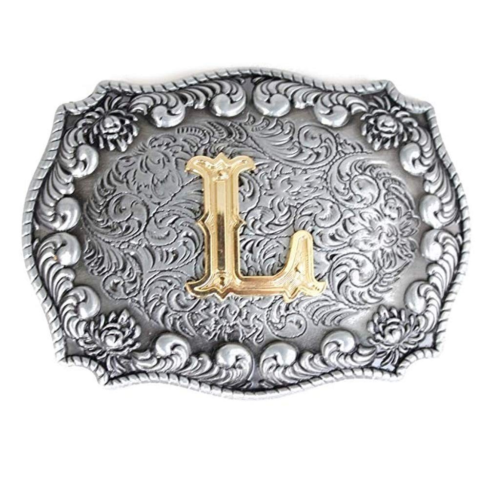 Men&rsquo;s Belt Buckles, English Letter in 3D, Western Style, CowboyAlphabe…