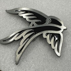 Black Bird Belt Buckle Swallow Flying Wings Metal Western Cowboy Biker