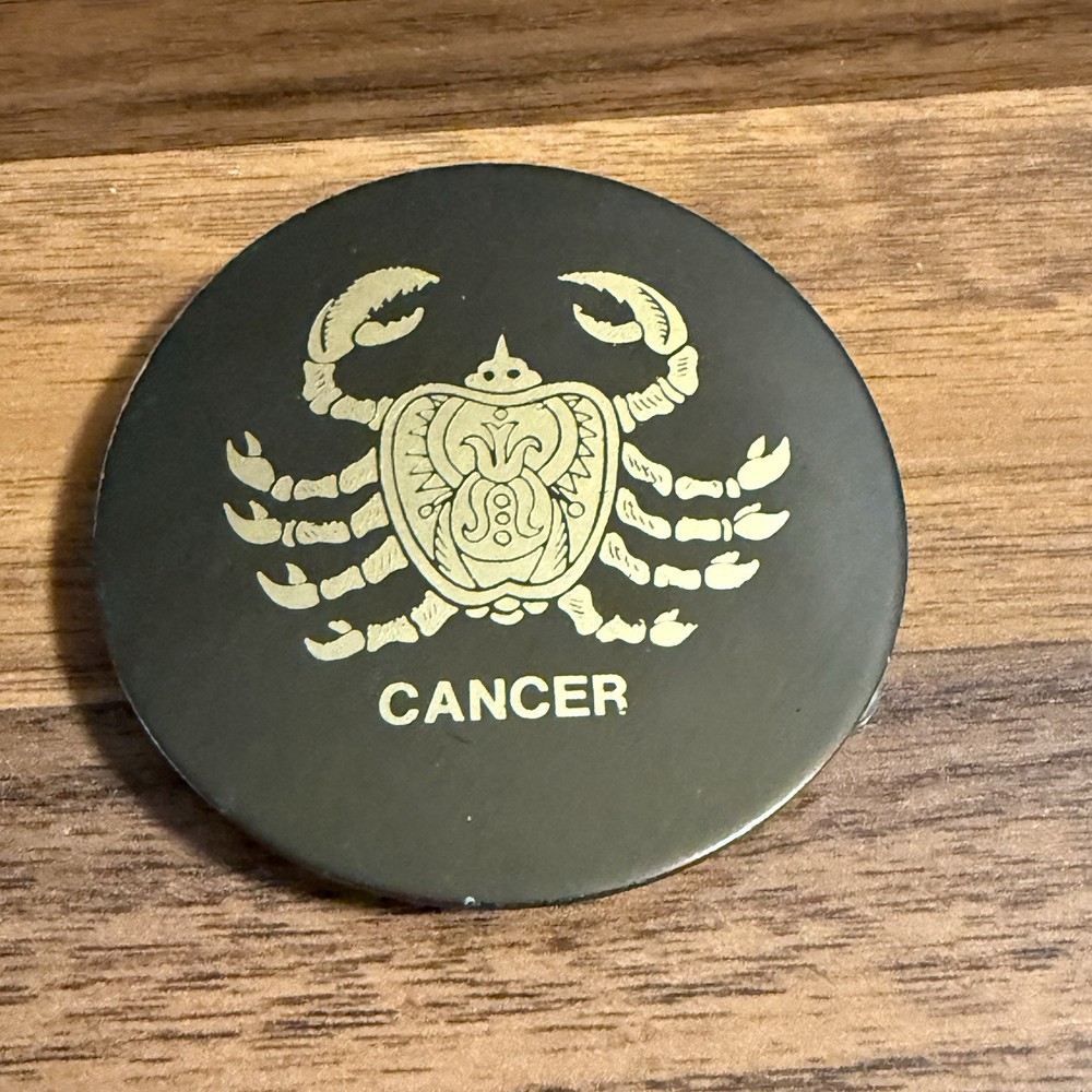 VTG Cancer Belt Buckle 2.5&Prime; Round Crab June – July Zodiac Sign Astrology