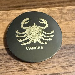 VTG Cancer Belt Buckle 2.5&Prime; Round Crab June – July Zodiac Sign Astrology
