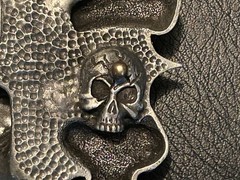 2002 LUCKY-13 APPAREL LIGHTER BELT BUCKLE, pewter, nice
