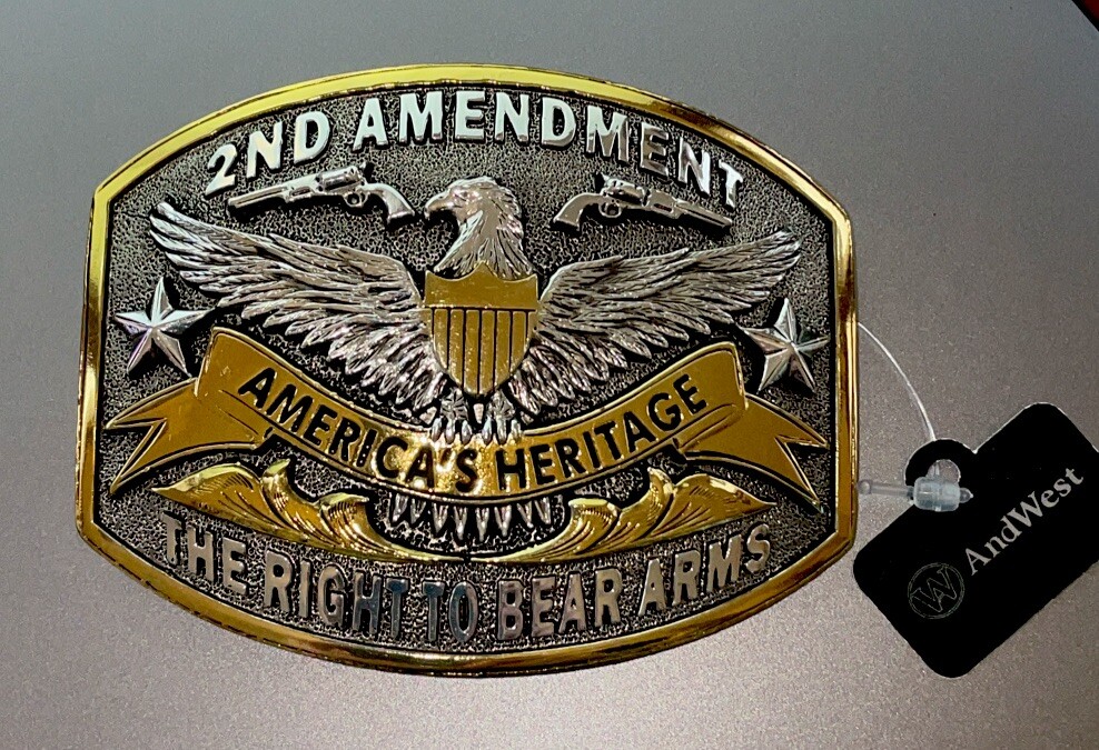 Western Belt Buckle 2nd Amendment Right to Bear Arms Eagle Patriotic – NEW !!