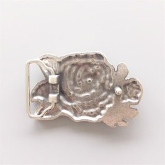 Vintage Silver Plated 3D Sculpt Western Rose Flower Belt Buckle