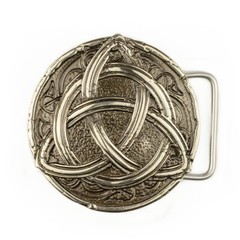 Triquetra german silver belt buckle, Celtic Trinity Knot Triquetra cross symbol