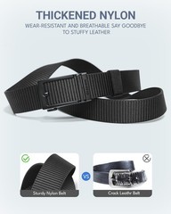 FAIRWIN Ratchet Belt 2 Pack Golf Belts for Men S(Waist 33&Prime;-37&Prime;), Black+grey