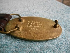 VINTAGE FIREMEN NEED LOVE TOO BRASS BELT BUCKLE WITH RESISTOL BELT SIZE 44